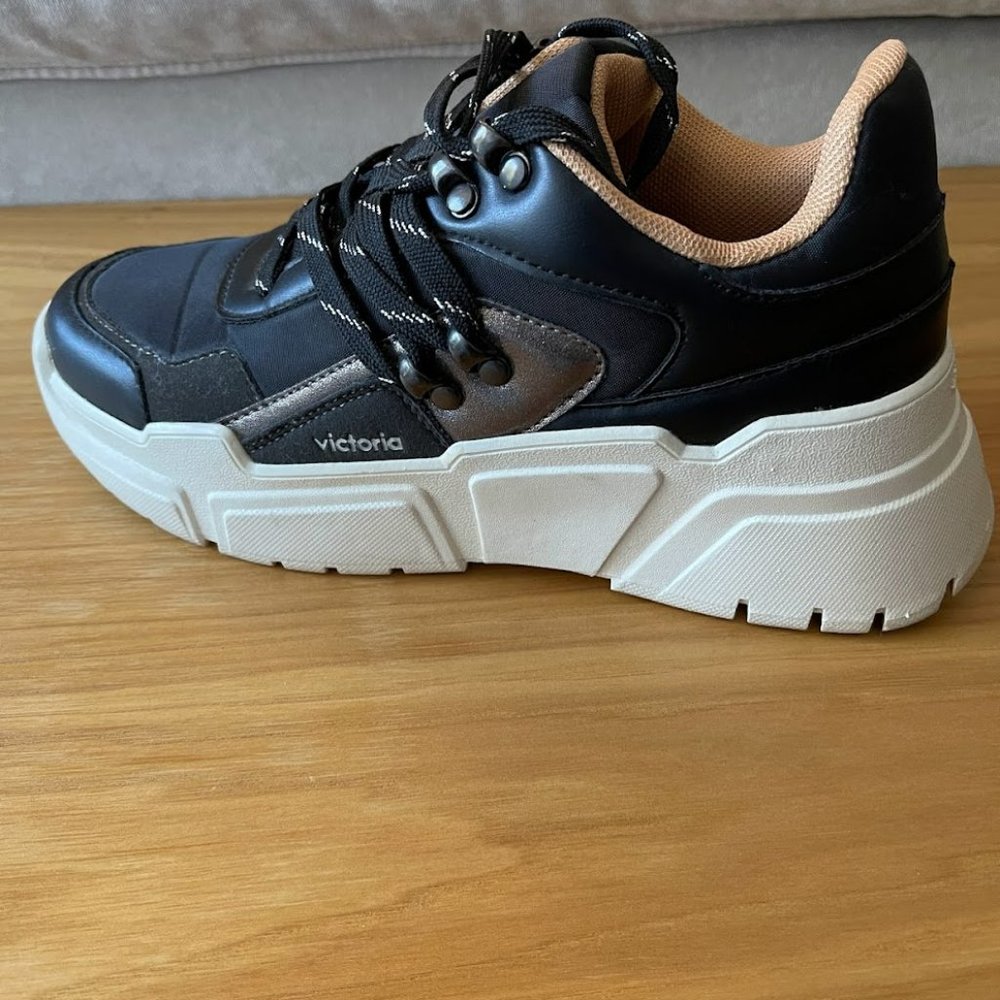 Free People Victoria X Chunky Platform Sneaker - Black